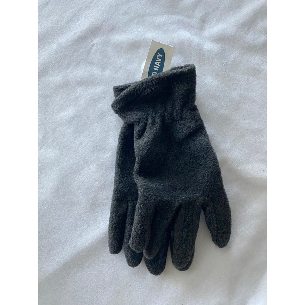 Old Navy Kids Fleece Solid Basic Gloves Size S-M Dark Gray Charcoal Winter Warm